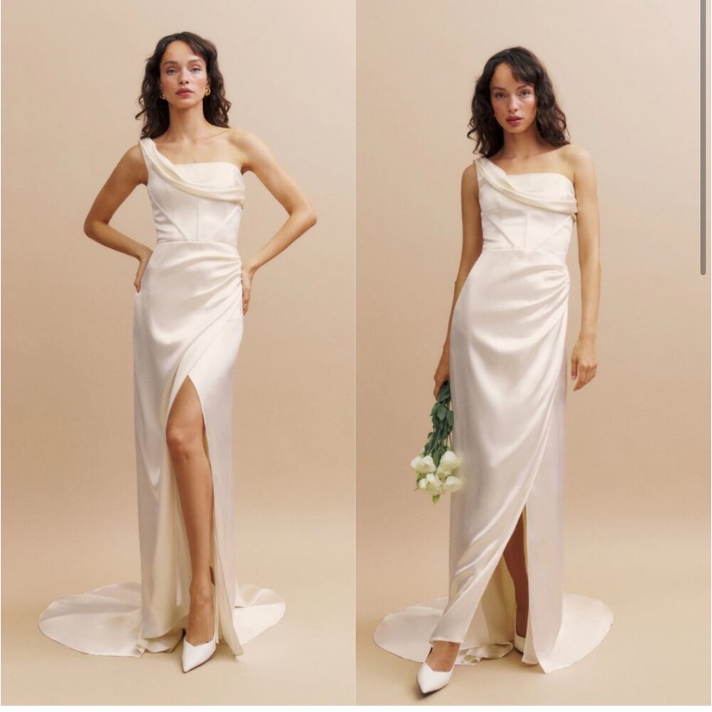 NEW NWT Reformation Eisa Silk Dress Bridal Ivory